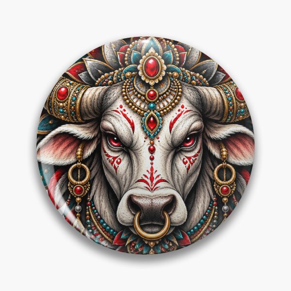 Item preview, Ornamental Bull Mandala | Sacred Horned Animal Art designed and sold by ravuh.