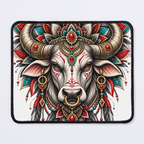 Item preview, Ornamental Bull Mandala | Sacred Horned Animal Art designed and sold by ravuh.