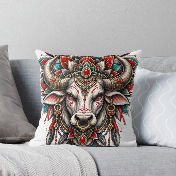 Item preview, Ornamental Bull Mandala | Sacred Horned Animal Art designed and sold by ravuh.