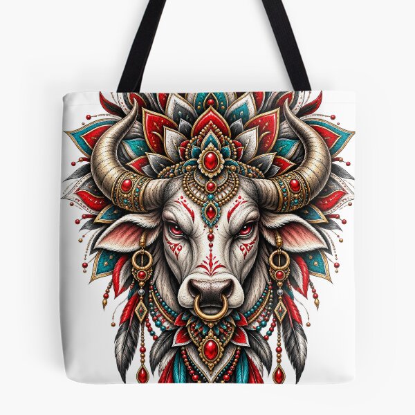Item preview, Ornamental Bull Mandala | Sacred Horned Animal Art designed and sold by ravuh.