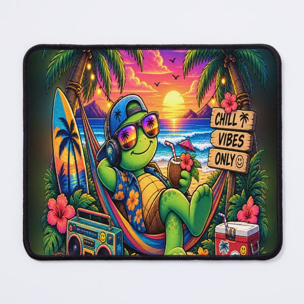 Item preview, Chill Vibes Only Turtle – Retro Beach Hammock designed and sold by Molli98.