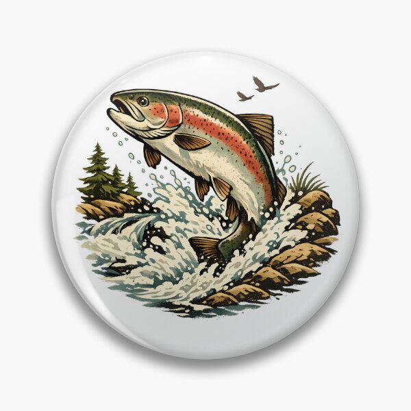 Item preview, Rainbow trout leaping through whitewater designed and sold by Daily Quirk.
