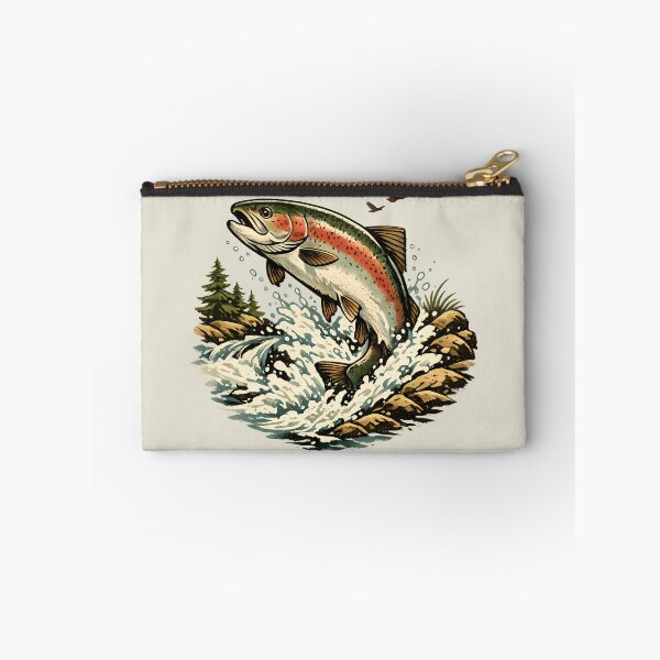 Item preview, Rainbow trout leaping through whitewater designed and sold by Daily Quirk.