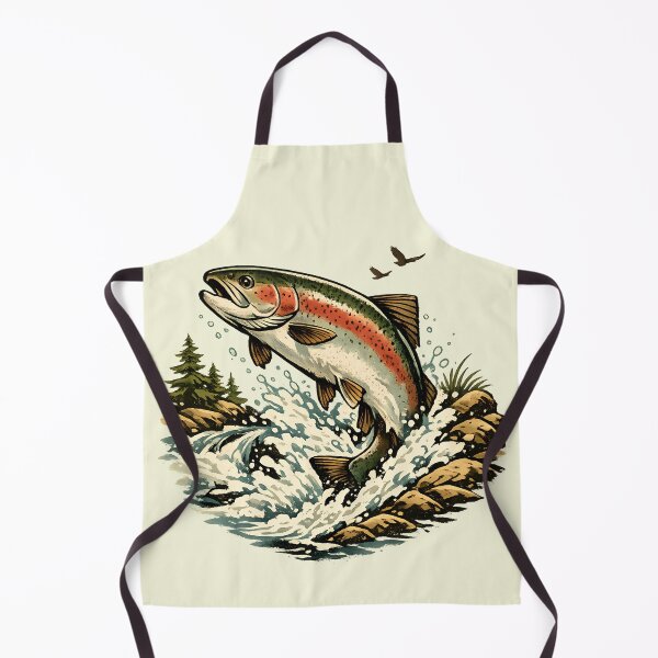 Item preview, Rainbow trout leaping through whitewater designed and sold by Daily Quirk.