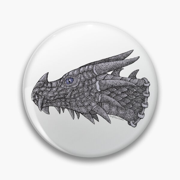Item preview, Pen and ink side view dragon portrait  designed and sold by WolfRaven Creations.