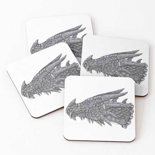 Item preview, Pen and ink side view dragon portrait  designed and sold by WolfRaven Creations.