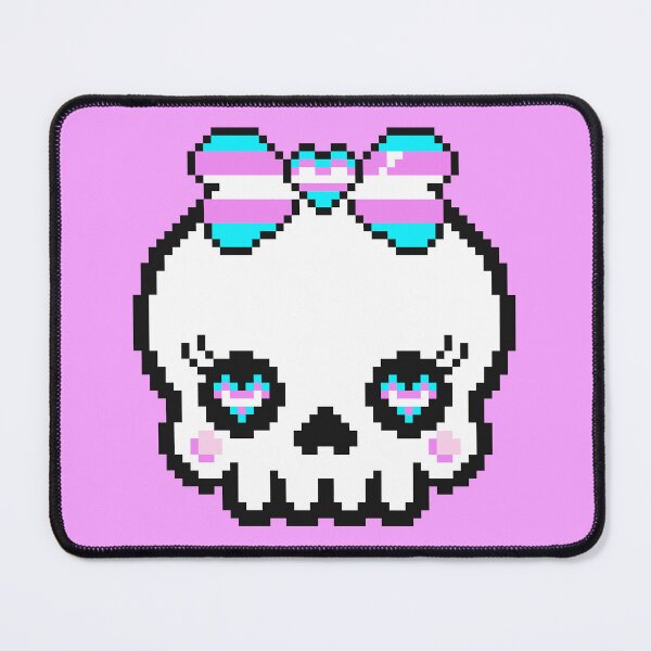 Item preview, Pixel Heart Skull (Transgender) designed and sold by Wyrd Witchy Ways.