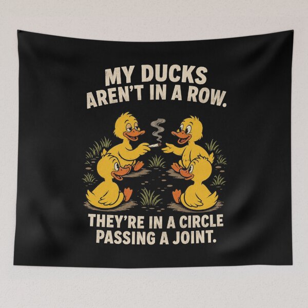 Item preview, My Ducks Aren’t in a Row. They’re in a Circle Passing a Joint., Funny Duck Shirt Gift, Cannabis Humor Graphic Tee designed and sold by saloui.