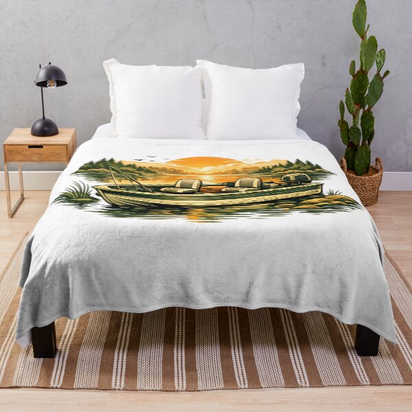 Item preview, Classic aluminum fishing boat at dawn designed and sold by Daily Quirk.