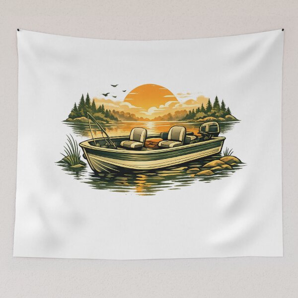 Item preview, Classic aluminum fishing boat at dawn designed and sold by Daily Quirk.