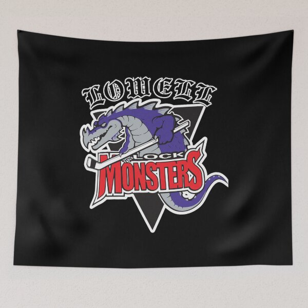 Item preview, Retro Lowell Lock Monsters Hockey Mascot designed and sold by Loopdrawings.