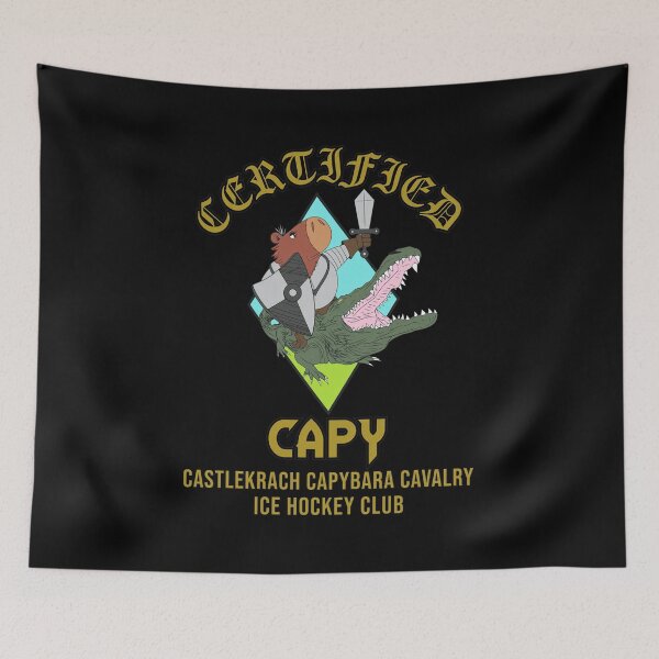Item preview, Certified Capybara Cavalry Ice Hockey Knight designed and sold by Loopdrawings.