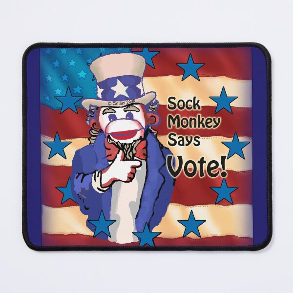 Item preview, Sock Monkey Vote designed and sold by artmuvz.