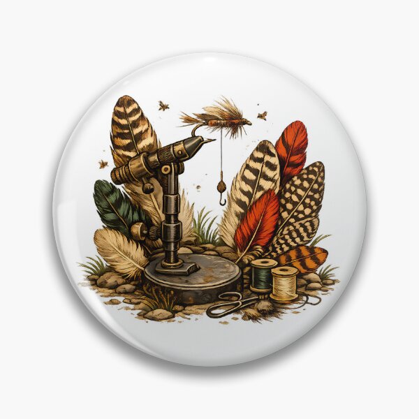 Item preview, Antique vise and fly-tying feathers designed and sold by Daily Quirk.
