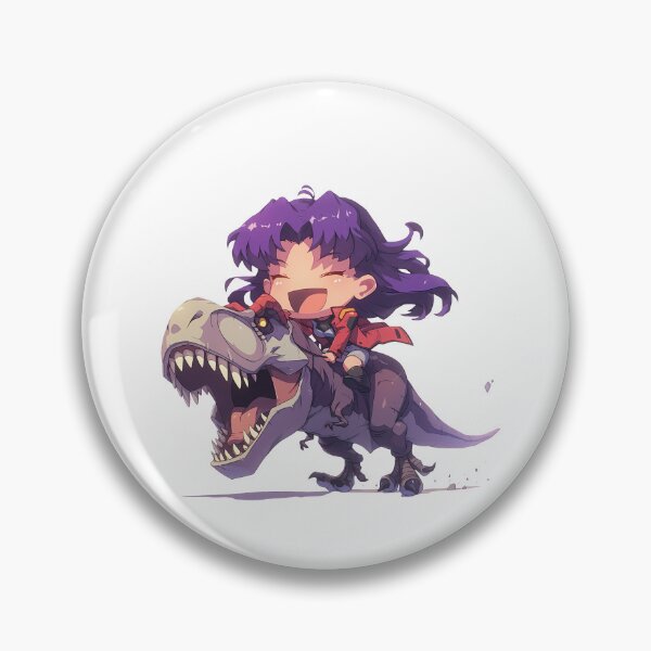 Item preview, Misato Katsuragi Evangelion Cheerful Chibi Dinosaur Ride designed and sold by Dashsopaner.
