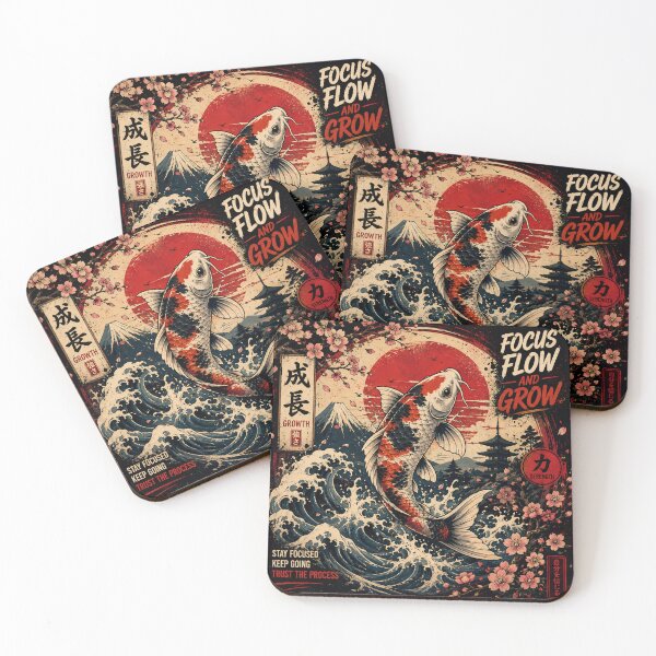 Item preview, Koi Fish Japanese Art – Focus Flow and Grow designed and sold by Molli98.