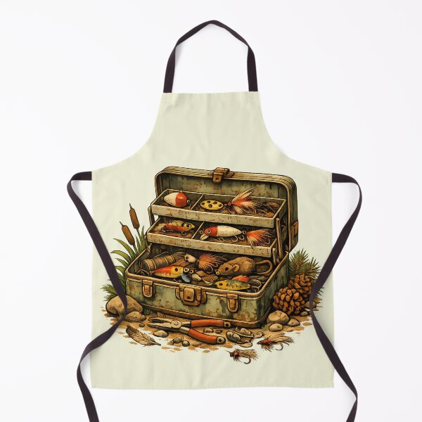 Item preview, Antique fishing tackle box with handmade lures. designed and sold by Daily Quirk.