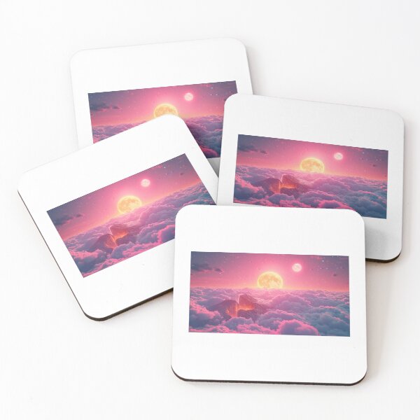 Item preview, Surreal Pink Nebula Planet and Dual Moons Space Landscape designed and sold by BigD shop.