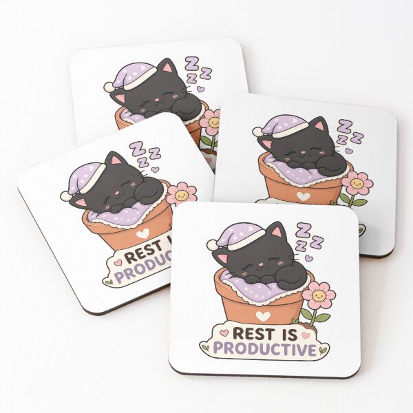 Item preview, Cute Sleeping Black Cat designed and sold by meesara.