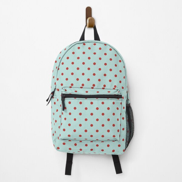 Item preview, Mint Green and Red Polka Dots | Retro Red Dots on Mint Pattern | Vintage Mint and Red Dotty Pattern | Retro Goji Berry and Fair Aqua Polka Dot Seamless Pattern | Bold Mint and Red Dots designed and sold by VivaFy.