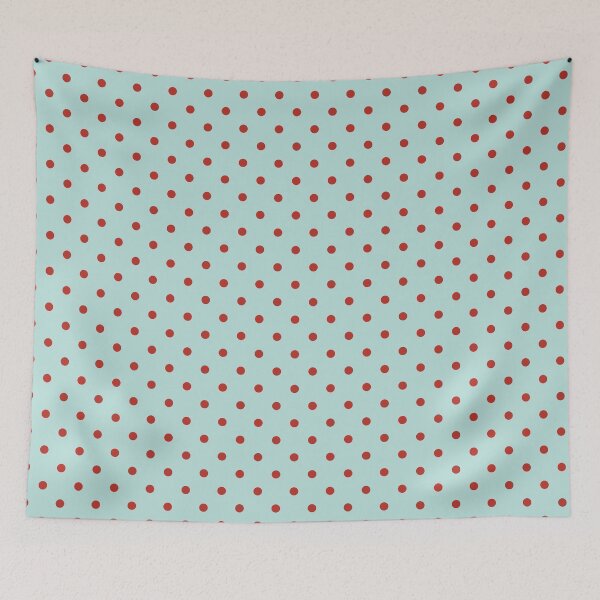 Item preview, Mint Green and Red Polka Dots | Retro Red Dots on Mint Pattern | Vintage Mint and Red Dotty Pattern | Retro Goji Berry and Fair Aqua Polka Dot Seamless Pattern | Bold Mint and Red Dots designed and sold by VivaFy.
