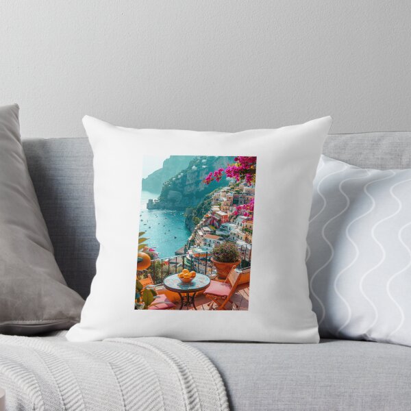 Item preview, Italian Amalfi Coast Balcony View with Lemons and Flowers designed and sold by BigD shop.