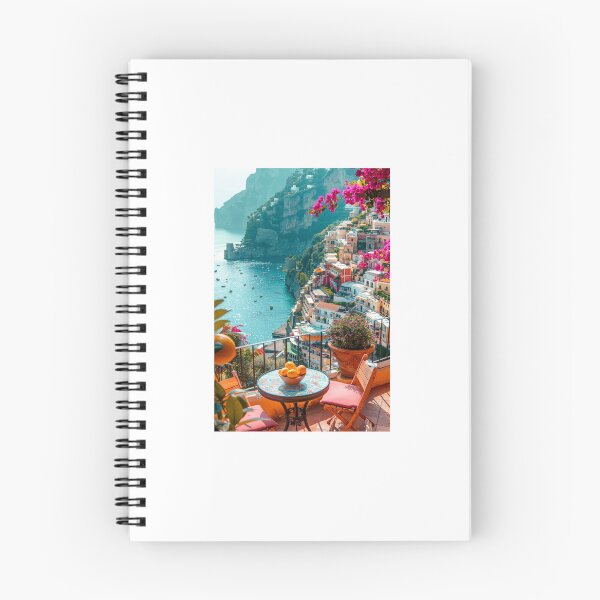 Item preview, Italian Amalfi Coast Balcony View with Lemons and Flowers designed and sold by BigD shop.