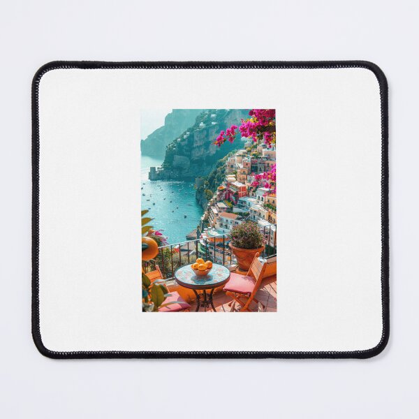 Item preview, Italian Amalfi Coast Balcony View with Lemons and Flowers designed and sold by BigD shop.