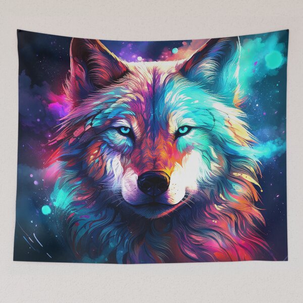 Item preview, Dreamlike Blue Moon Wolf Face At Midnight Art designed and sold by DEC02.