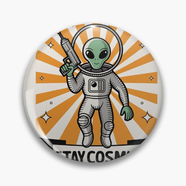 Artikelvorschau, Bleib kosmisch – Retro-Alien-Astronauten-Illustration entworfen und verkauft von EvanCalloway.
