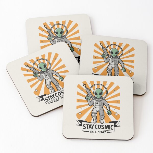 Item preview, Stay Cosmic Retro Alien Astronaut Illustration designed and sold by EvanCalloway.