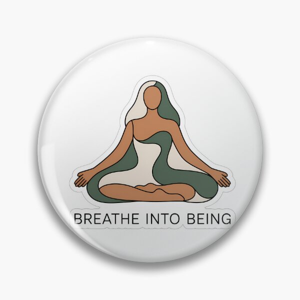 Item preview, Minimalist Yoga Pose with 'Breathe into Being' designed and sold by NiftyWrx.