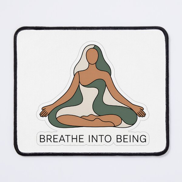 Item preview, Minimalist Yoga Pose with 'Breathe into Being' designed and sold by NiftyWrx.