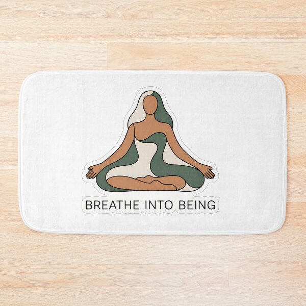 Item preview, Minimalist Yoga Pose with 'Breathe into Being' designed and sold by NiftyWrx.
