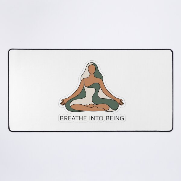 Item preview, Minimalist Yoga Pose with 'Breathe into Being' designed and sold by NiftyWrx.