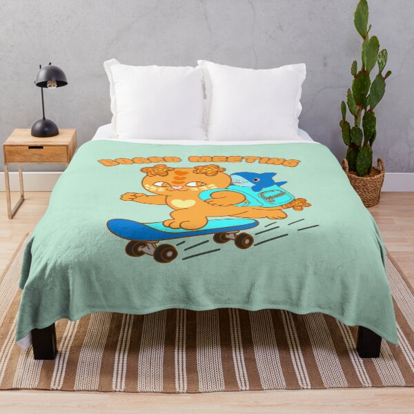 Item preview, Board meeting – Cute Skateboarding Cat with Shark in backpack designed and sold by BritishDelights.