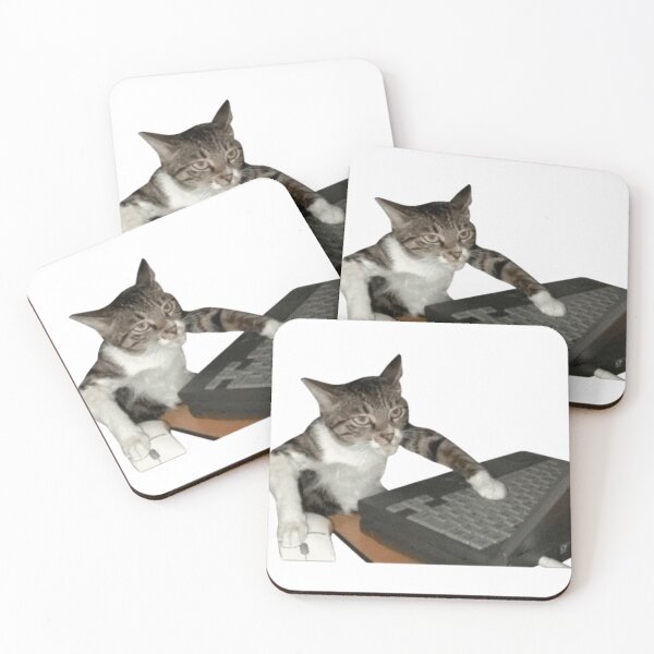 Item preview, Serious Cat at the Computer Funny Tech Gamer Animal Design designed and sold by GeekMix.