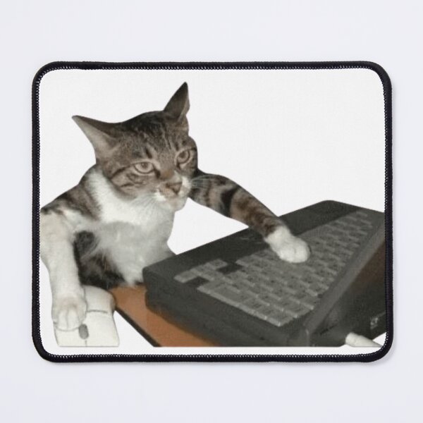 Item preview, Serious Cat at the Computer Funny Tech Gamer Animal Design designed and sold by GeekMix.