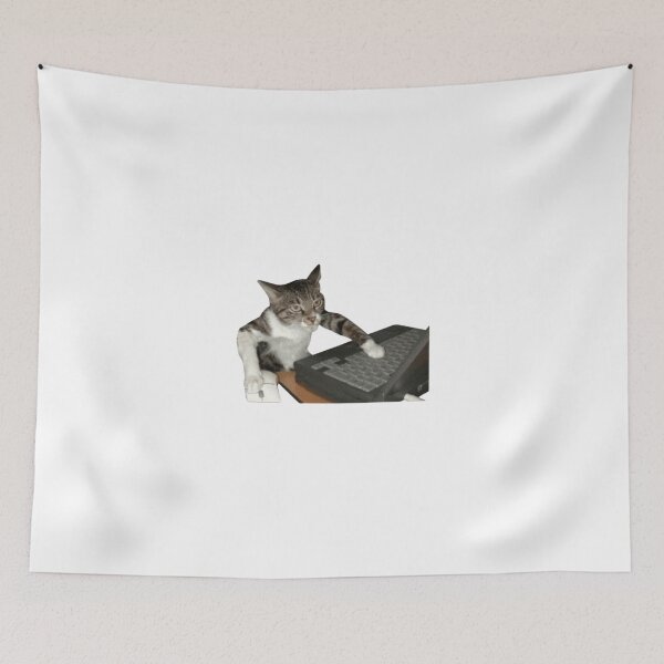 Item preview, Serious Cat at the Computer Funny Tech Gamer Animal Design designed and sold by GeekMix.
