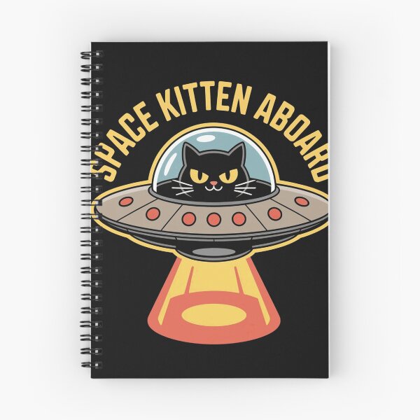 Item preview, Space Kitten Aboard Cat UFO Retro Design designed and sold by TobyWhitmore.