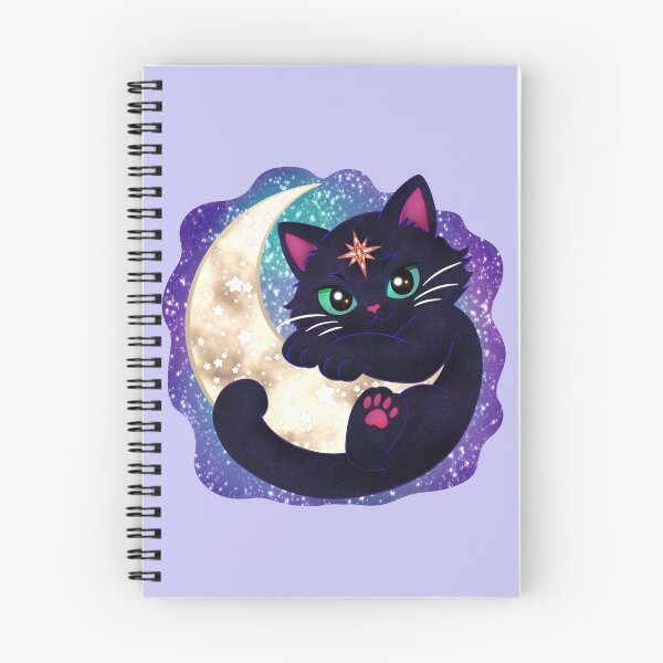 Item preview, Cosmic Black Cat and Crescent Moon  designed and sold by malaynasart.