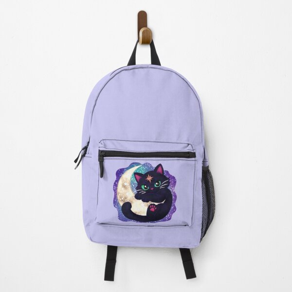 Item preview, Cosmic Black Cat and Crescent Moon designed and sold by malaynasart.