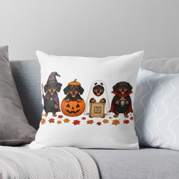 Item preview, Cute Dachshund Halloween Witch Ghost Vampire Pumpkin Grid designed and sold by ElcastDesigns.