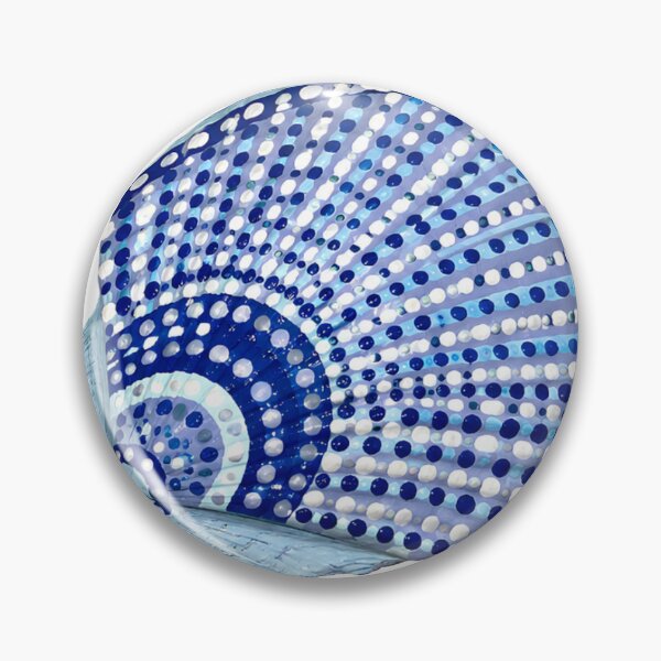 Item preview, Hand Painted Scallop Shell Navy and Light Blue designed and sold by howcutegirl.