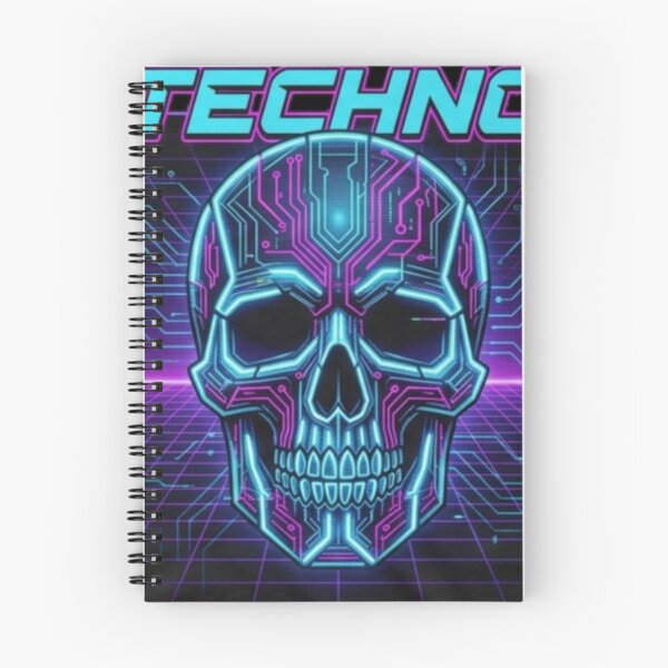 Item preview, Neon Cyberpunk Techno Skull Synthwave Grid Art designed and sold by OddySpud.apparel.