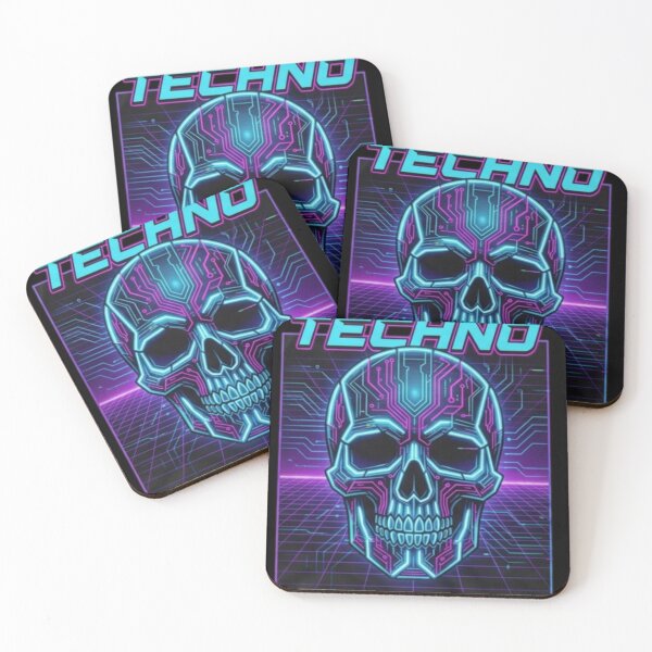 Item preview, Neon Cyberpunk Techno Skull Synthwave Grid Art designed and sold by OddySpud.apparel.