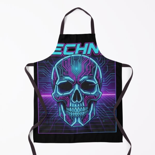 Item preview, Neon Cyberpunk Techno Skull Synthwave Grid Art designed and sold by OddySpud.apparel.