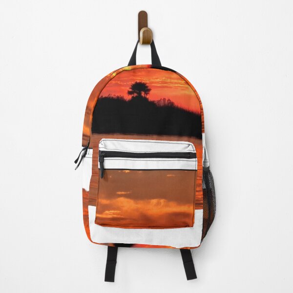 Item preview, Fiery Sunset Over the Water – Tropical Palm Silhouette designed and sold by Victoria Lynn Captures.