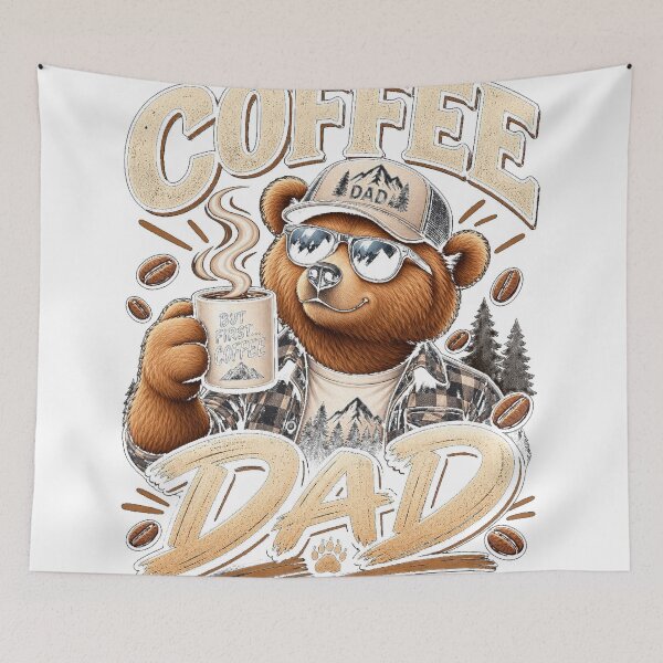 Item preview, Funny Coffee Dad Bear Father’s Day designed and sold by JANAWIYSTUDIO.