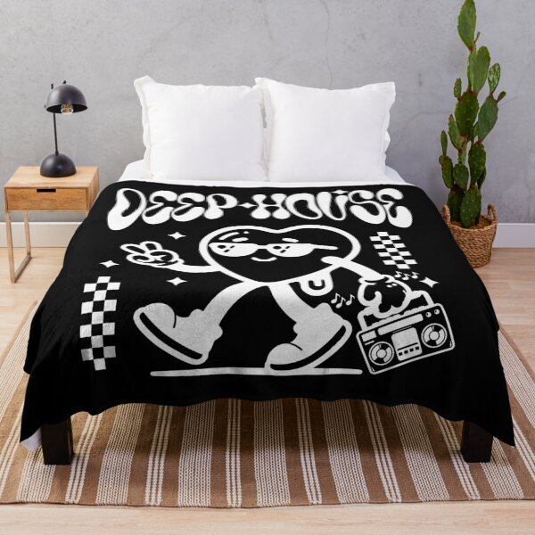 Item preview, DEEP HOUSE - Heart Boombox Guy (White) designed and sold by Discothreadz.